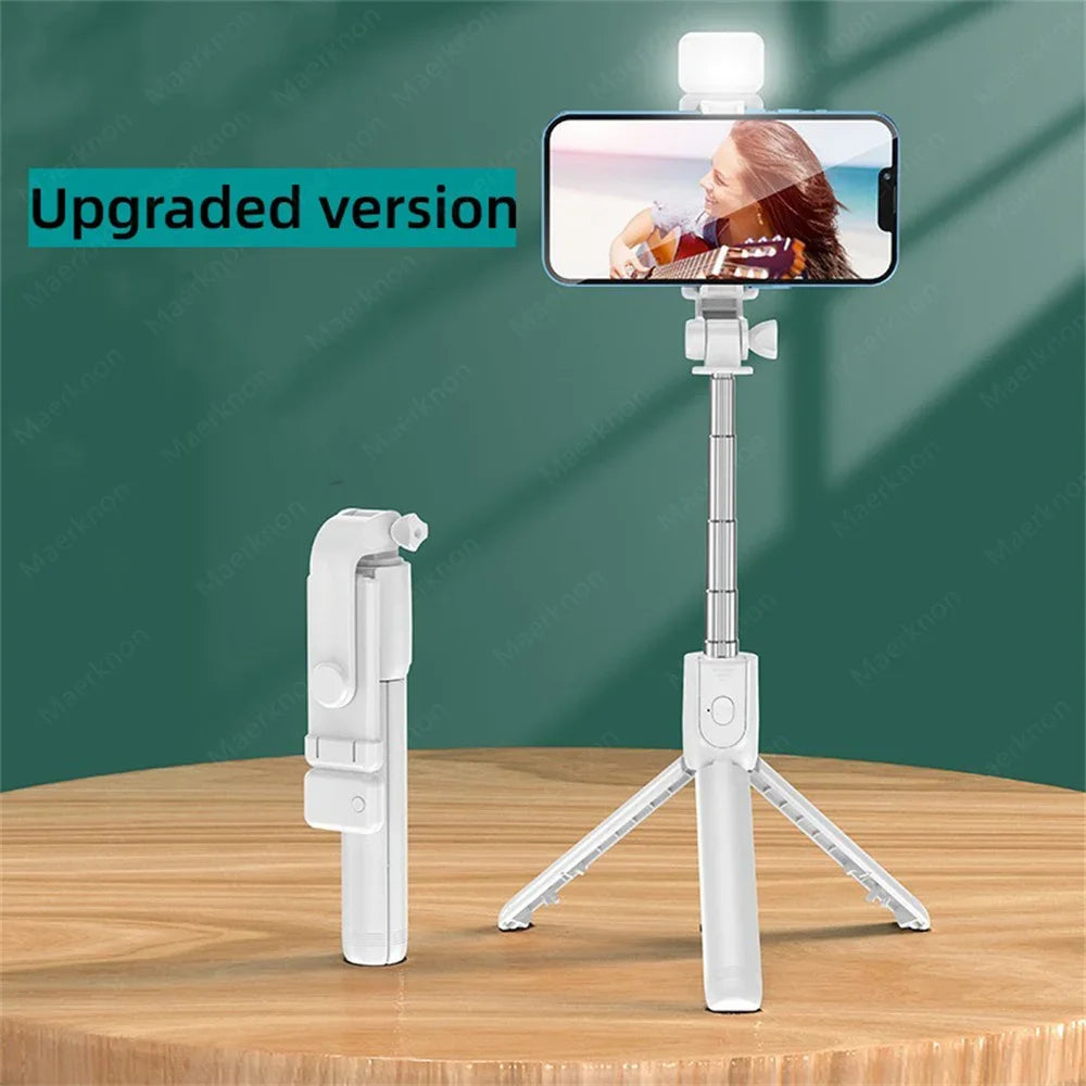 Bluetooth Selfie Stick Tripod Desktop Stand Phone Holder Wireless Remote Shutter for iPhone IOS Android Phone Option Fill Light