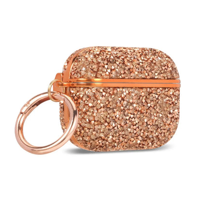Funda For AirPods 4 3 2 1 Pro2 Case Glitter Diamond Bling Headphone Cover For AirPods 4 4th Pro 2 2nd Cases TPU Coque With Hook
