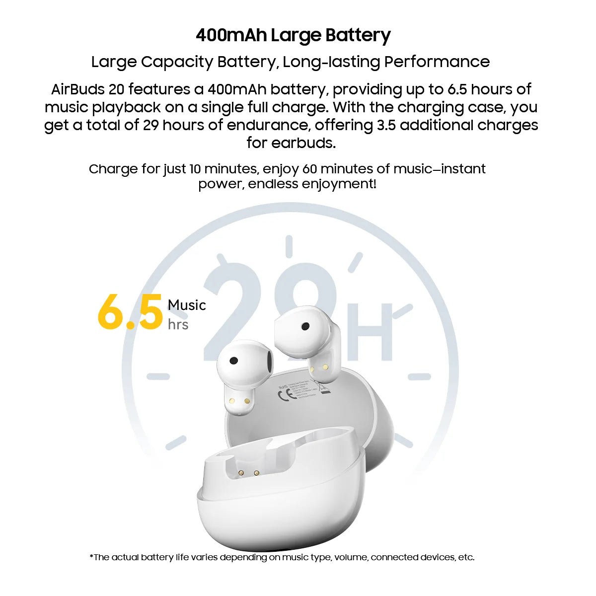 Blackview Airbuds 20 Headset Wireless Headphones TWS Sports Air Conduction Bass ENC Earphones TWS With Mic 400mAh