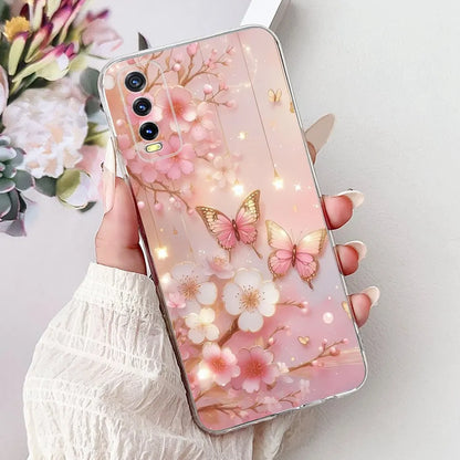 Soft Clear Siliocne Cover For Vivo V2027 V2028 V2029 Phone Case Vivo Y11s Y12s Y20 Y20s Y20i Y20G Cartoon Animals Flower Coque