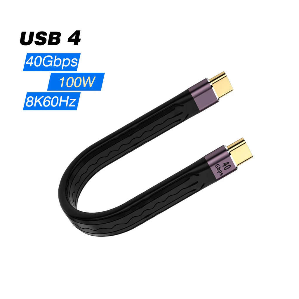 UGOURD USB4 Type C Data Cable 40Gbps USB C Short Cable PD 100W 240W 8K for Thunderbolt 3/4 SSD iPhone 15 Pro Max Power Bank