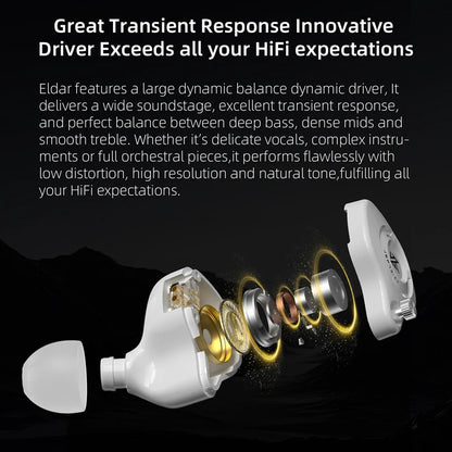 KZ Eldar Wired In-Ear Earphones Dynamic Driver Noise Isolating HiFi Bass Earbuds for Music Sport Phone