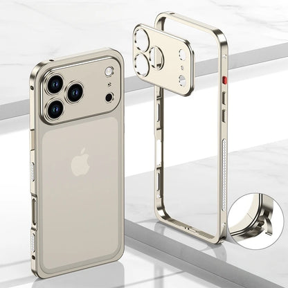 Luxury Metal Alloy Lens Protect Frame Phone Case For iPhone 17 Air 16 15 14 13 12 Pro Max Plus Silicone Lining Shockproof Bumper