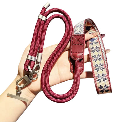 Universal Adjustable Phone Strap 360 Degree Rotation Metal Hook Crossbody Necklace Strap Anti Loss Phone Lanyard for Phone Case