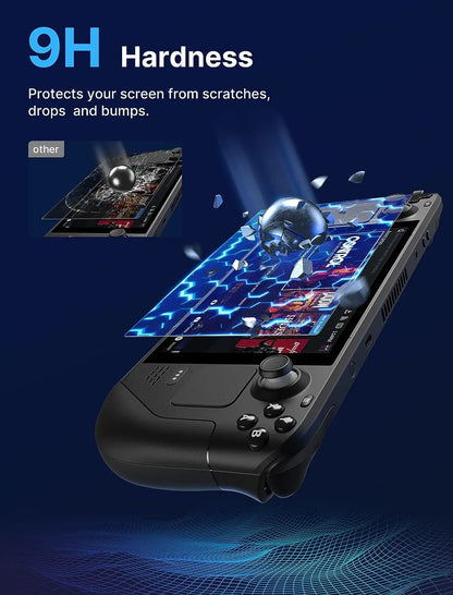 Steam Deck Screen Protector, Anti Glare Protector 9H Hardness Easy to Install with Guiding Frame Tempered Glass for Steam Deck