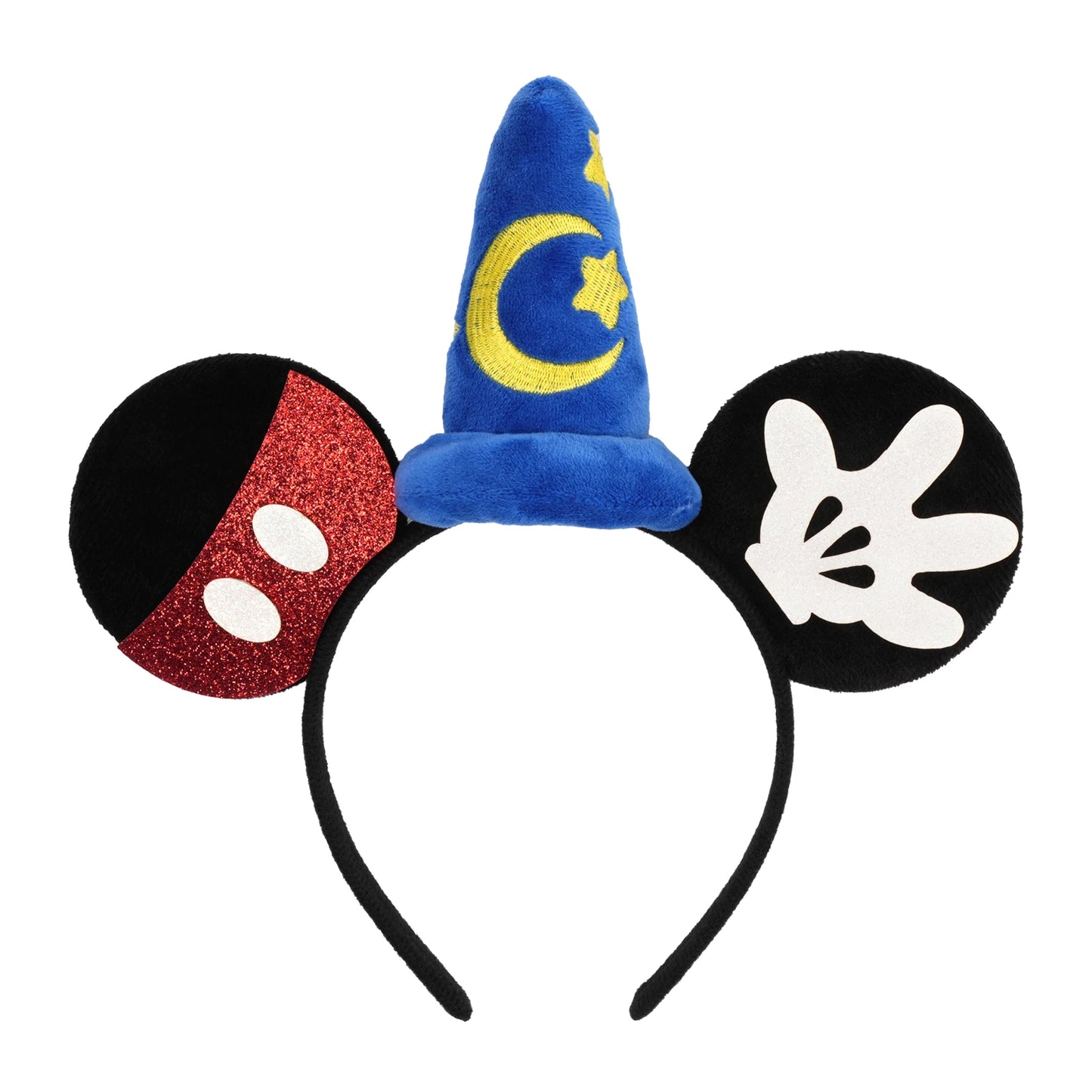 1pc Minnie Mouse Ear Hairband Blue Star Crescent Rod Soft Polyester Headpiece Girls Princess Party Birthday Creative Gift