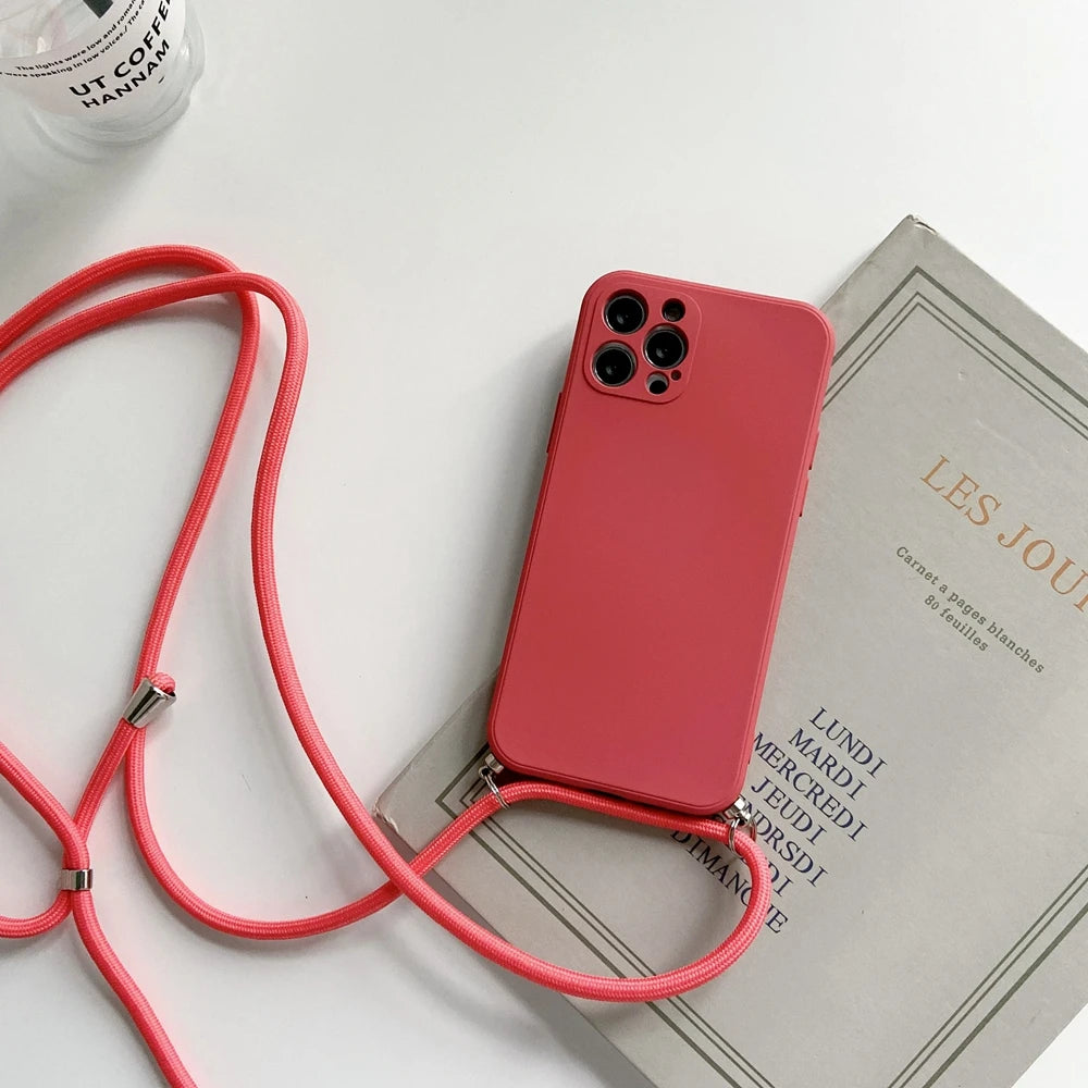 Crossbody Lanyard Phone Case For VIVO V30E V40 SE Lite V27E V25 Y21 Y33S Y22 Y53S Y35 Y36 Y38 Y28 Necklace Strap Rope Cover