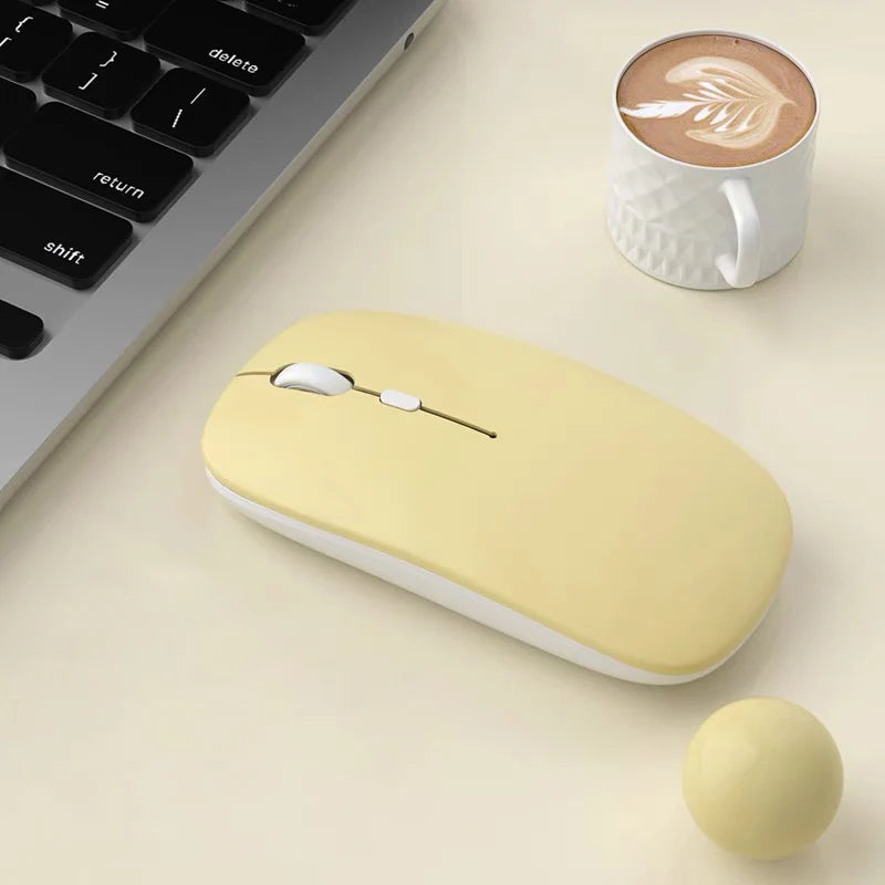 Slim Portable Office Mouse Wireless Bluetooth-Compatible 5.0 Silent Ergonomic BT Wireless Mice for Macbook Laptop iPad Tablet