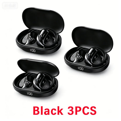 Wireless Bluetooth 5.3 Earhook Earphone LED Display Sports Earhook Headphones Deep Bass HiFi Stereo Noise Cancelling Earphones