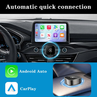 2 IN 1 Wireless Carplay Adapter, Converts Wired to Wireless carplay Adapter for iPhone, Wireless Control Plug & Play Carplay