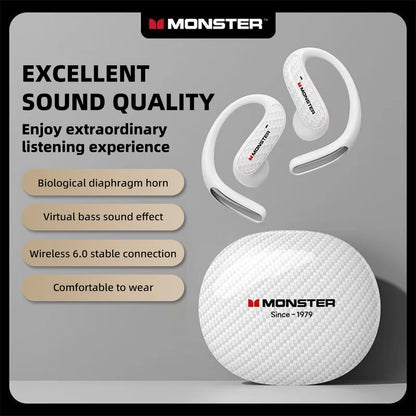 Monster MQO37 Gaming Earphones TWS Bluetooth 6.0 Noise Reduction Sport Headphone HiFi Stereo Music HD Call Headphones for Xiaomi
