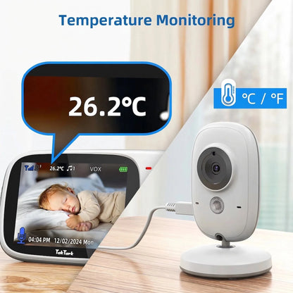 TakTark 3.2 Inch Video Baby Monitor 2.4G Wireless with Auto Night Vision TwoWay Intercom Surveillance Security Camera Babysitter