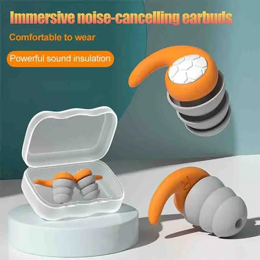 Soft Silicone Earplugs with Noise Cancellation, Waterproof, Comfortable To Wear, Suitable for Sleeping and Swimming