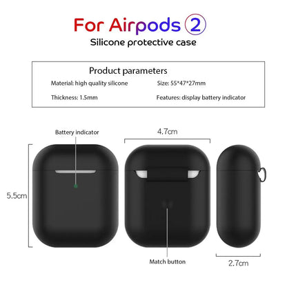 New Ultra Thin Slim Silicone Case Cover Wireless Earphones Pouch Protective Skin Sleeve Protector For Airpods 2