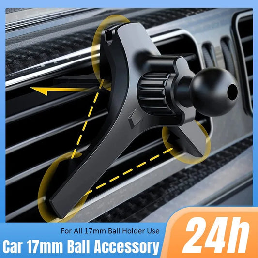 1PCS Car Air Vent Clip 17mm Ball Head Car Phone Holder Mount Universal Car Air Outlet Hook Clamp for Mobile Phone GPS Brackets