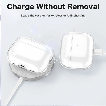 Case for Airpods Pro 3 Earphone Accessories Transparent Protective Shockproof Case with Cleaning Kit Keychain for Airpods Pro 3