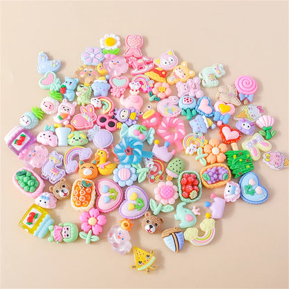 Leslie Random 10/20/30pcs Mixed Resin Food Flower Animal Nail Art Phone Case Hairpin Fridge Handmade DIY Charms Accessory