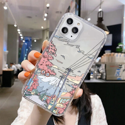 For Samsung S23 S25 Ultra Case Anime Landscape Phone Case For Samsung Galaxy S24 S22 Ultra S20 S21 FE S23Ultra S 23 Plus Covers