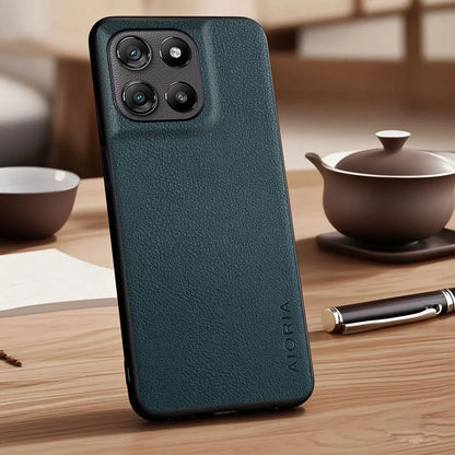Case for Motorola Moto G57 G86 G06 G15 Power G56 G55 G45 G35 G05 E15 Faux Lychee Pebbled leather cover funda for Moto G06 case