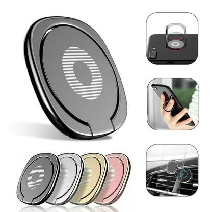 4 Colours Foldable Thin Phone Holder Spin Finger Ring 360 Degree Rotatable Metal Socket For Magnetic Car Mount Smartphone Stand