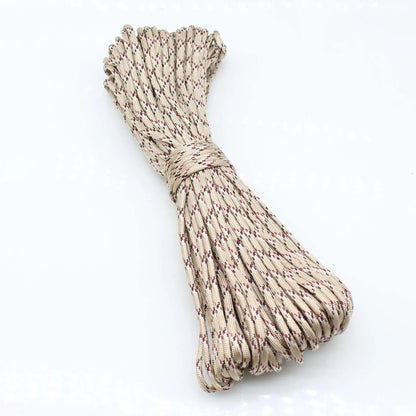 30M Paracord Outdoor Camping, Survival Lanyard, Parachute Rope, Walking Tent Accessories