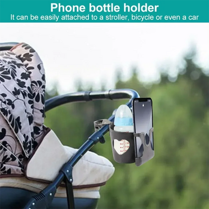 2-in-1 Baby Stroller Cup Holder Phone Holder Multifunctional Universal Infant Bottle Holder Stroller Accessories Cup Holder