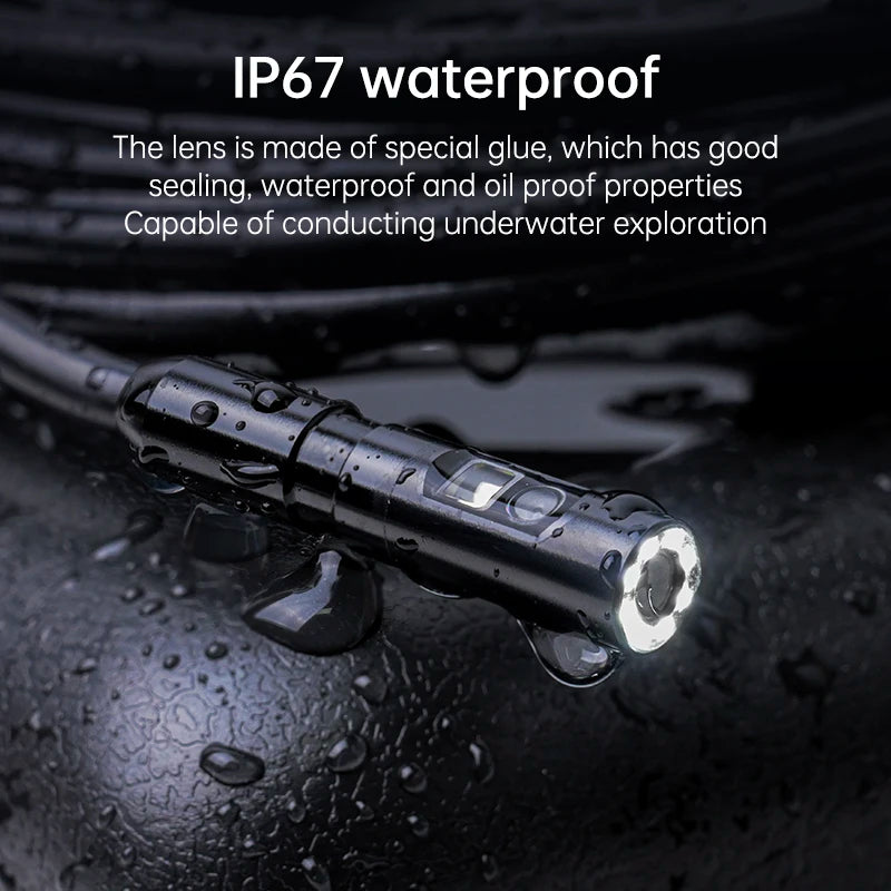 KERUI Industrial Endoscope Camera 4.3inch IPS Screen Dual Lens HD IP67 Waterproof Light Inspection Borescope For Pipe Car Repair