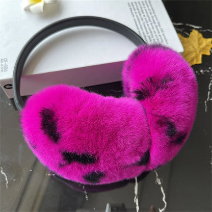 Natural Winter Fur EarMuffs For Women Ear Cover Accessories Real Fur Headphones Warm Earflap Real Rex Rabbit Ear Warmer For Gift