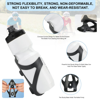 HUALONG Bike Water Bottle Holder Nylon Add Carbon Fiber Water Bottle Cage Road MTB Gravel Bikes Bicycle Water Bottl Drink Cup Ho
