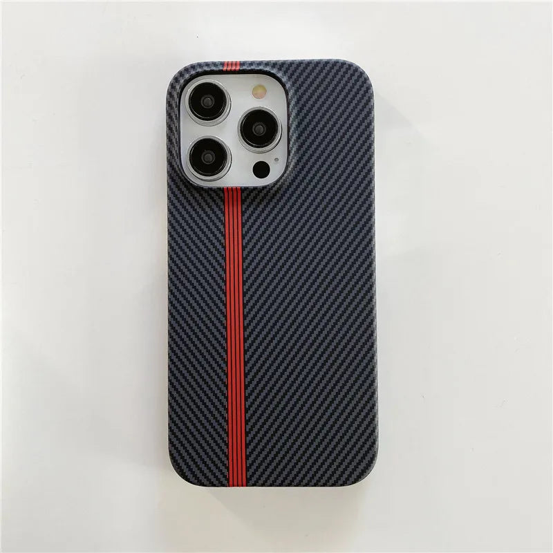 Racing Sports Car Carbon Fiber lines Phone Case for iPhone 12 13 Mini 11 14 15 16 17 Pro Max Air Track 17ProMax PC Cover Funda