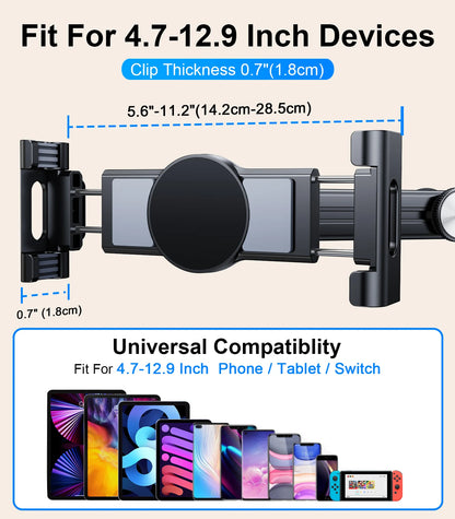 Eary Car Headseat Magnetic Tablet Holder Phone Stand Back Rear Seat Car Accessories 360°Rotatable Foldable Bracket for iPad Pro