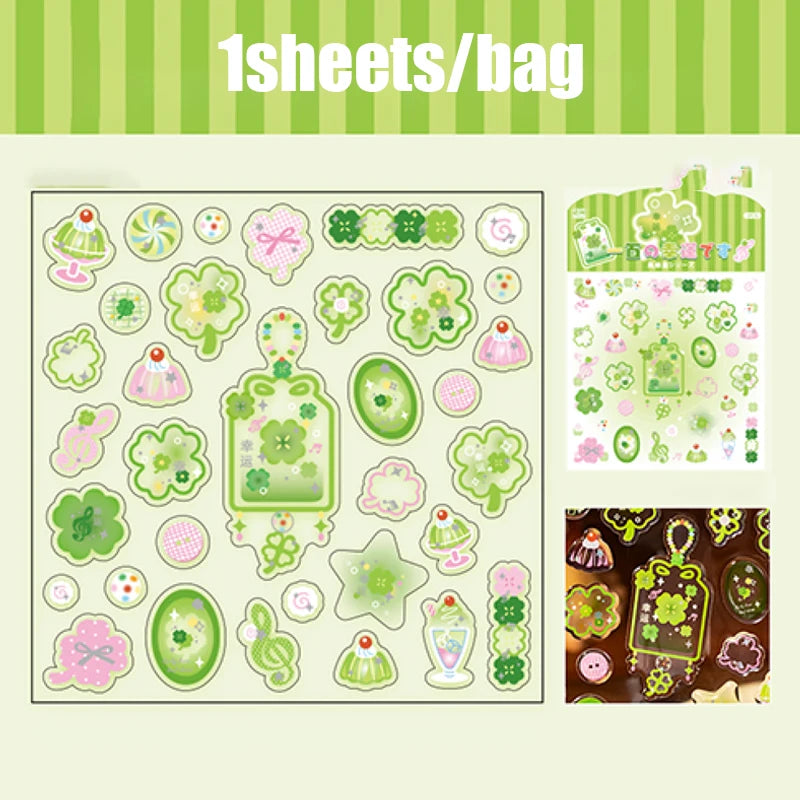 Laser Silver Resin Drop Sticker Sheet Planner Decor Sticker Journal Collage Card Frame Phone Case Mug Card Holder, Mr. Paper