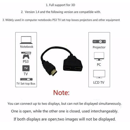 Hdmi Compatible Splitter Cable Video Switch Adapter Output Hub X Box Ps3 4 Dvd Hdtv Pc Laptop TV Hd 1080p 1 Input 2