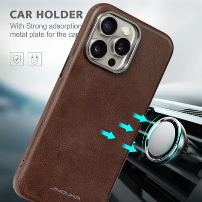 For MagSafe Business Leather Phone Case for iPhone 17 16 15 14 13 Pro Max Plus 17air Magnetic Wireless Charging Shockproof Cover