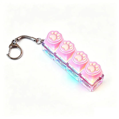 /Clickable Keyboard Keychain LED Light - Stress Anxiety Relief Fidget Toy, Portable Desktop Accessory for Office Decoration Gift