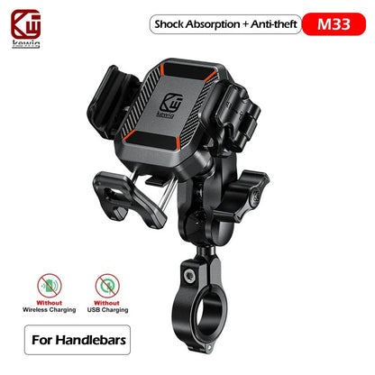 Upgraded Motorcycle Phone Holder 15W Wireless Charger QC3.0 USB Fast Charging Moto Handlebar Bracket GPS Shockproof Stand