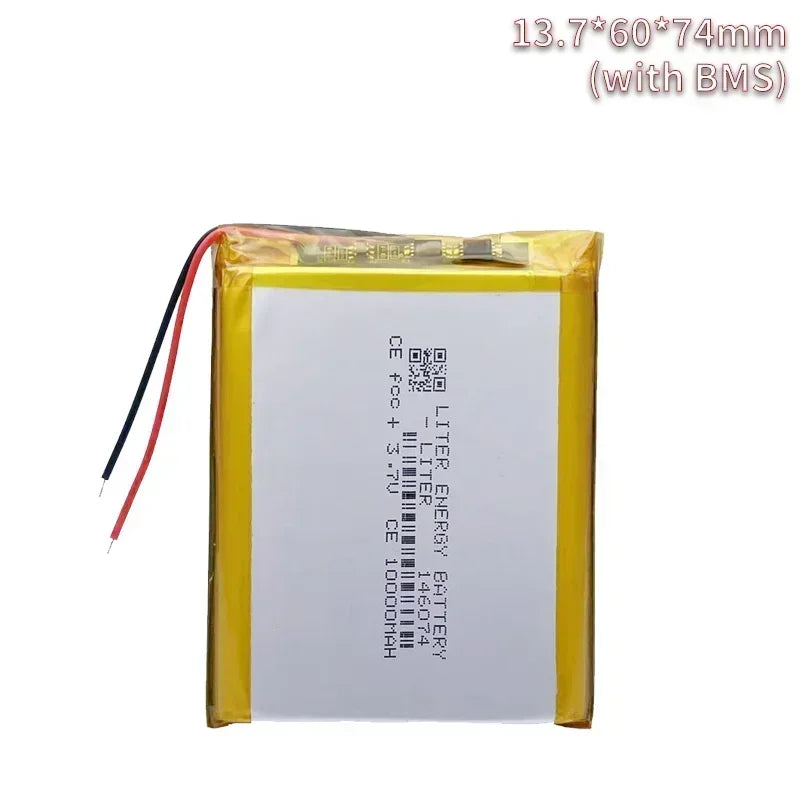 3.7V 10000mAh 146074 Li-polymer Battery 136074 Rechargeable Polymer Lithium Batteries for Power Bank Toy GPS Laptop Lights Diy
