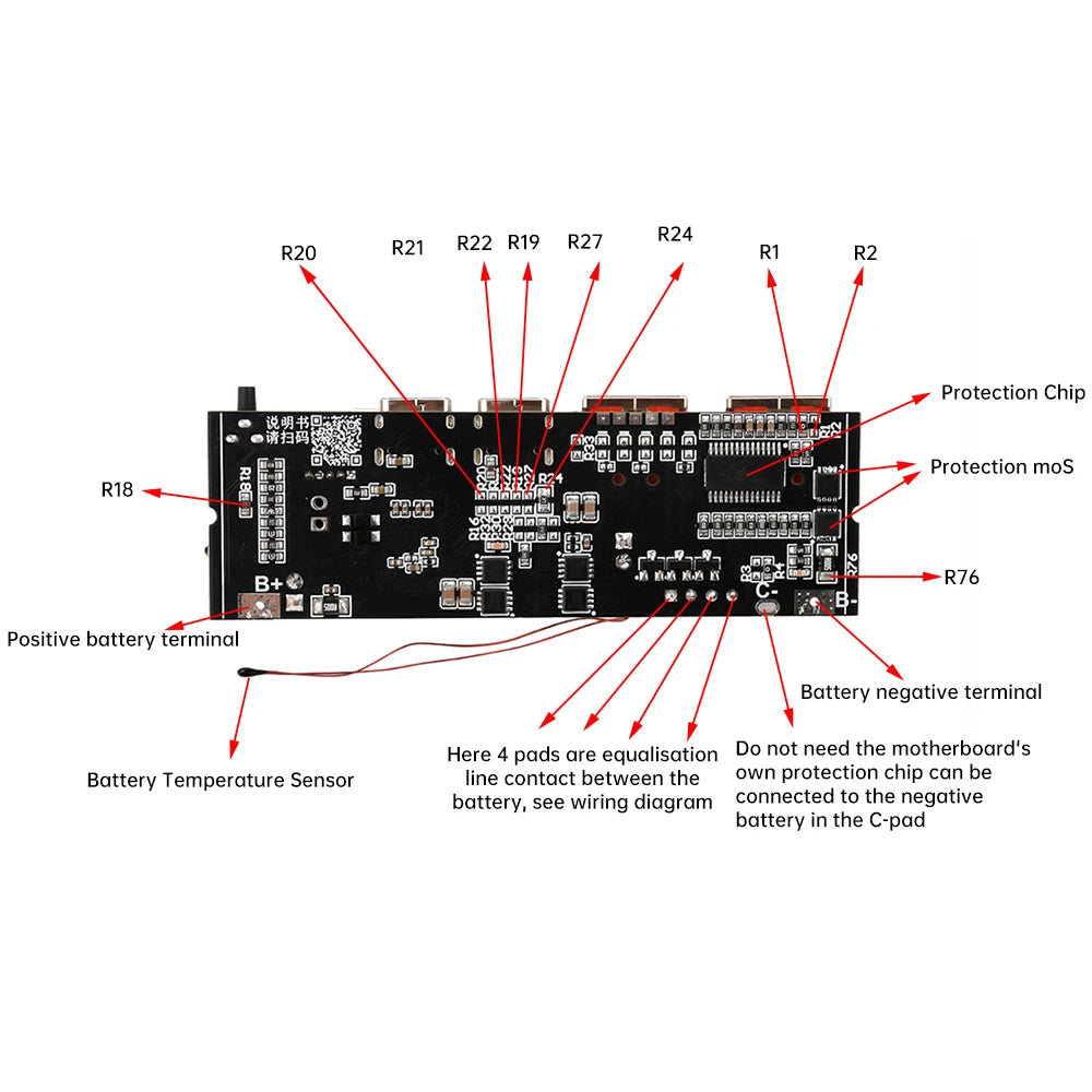 QC3.0 PD2.0 LED 4 Port USB 3S 4S 5S 65W 100W Micro/Type-C USB Mobile Power Bank 18650 Charging Module Circuit Protection
