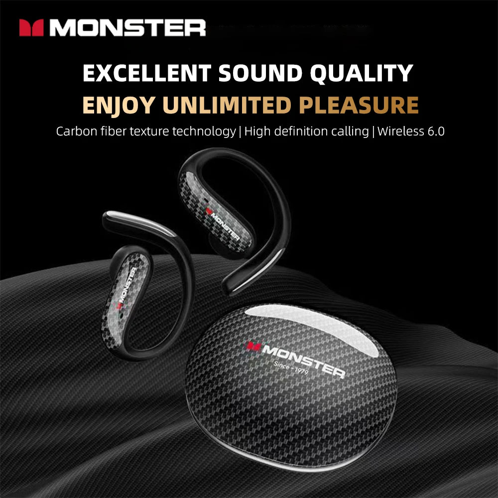 Monster MQO37 Gaming Earphones TWS Bluetooth 6.0 Noise Reduction Sport Headphone HiFi Stereo Music HD Call Headphones for Xiaomi