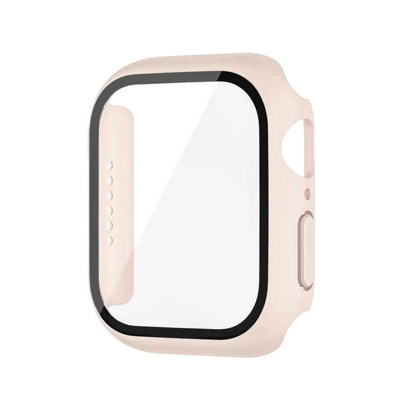 Glass+Cover For Apple Watch case 8 7 9 45mm 41mm 44mm 38 42mm iWatch Accessorie Screen Protector Apple watch series 6 SE 5 40mm