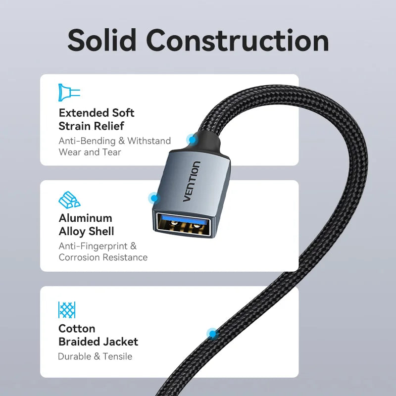 Vention USB Cable USB 3.0 Extension Cable Male to Female 3.0 USB Extender Cable for PS4 Xbox Smart TV PC USB Extension Cable