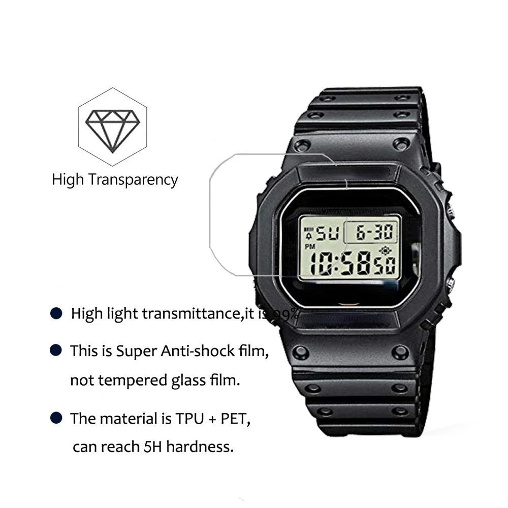 3pcs Screen Protector Film For DW5600 DW5610 GMW-B5000 F-91W Watch HD FULL Clear True Tone Ultrathin Anti-Scratch LCD Film