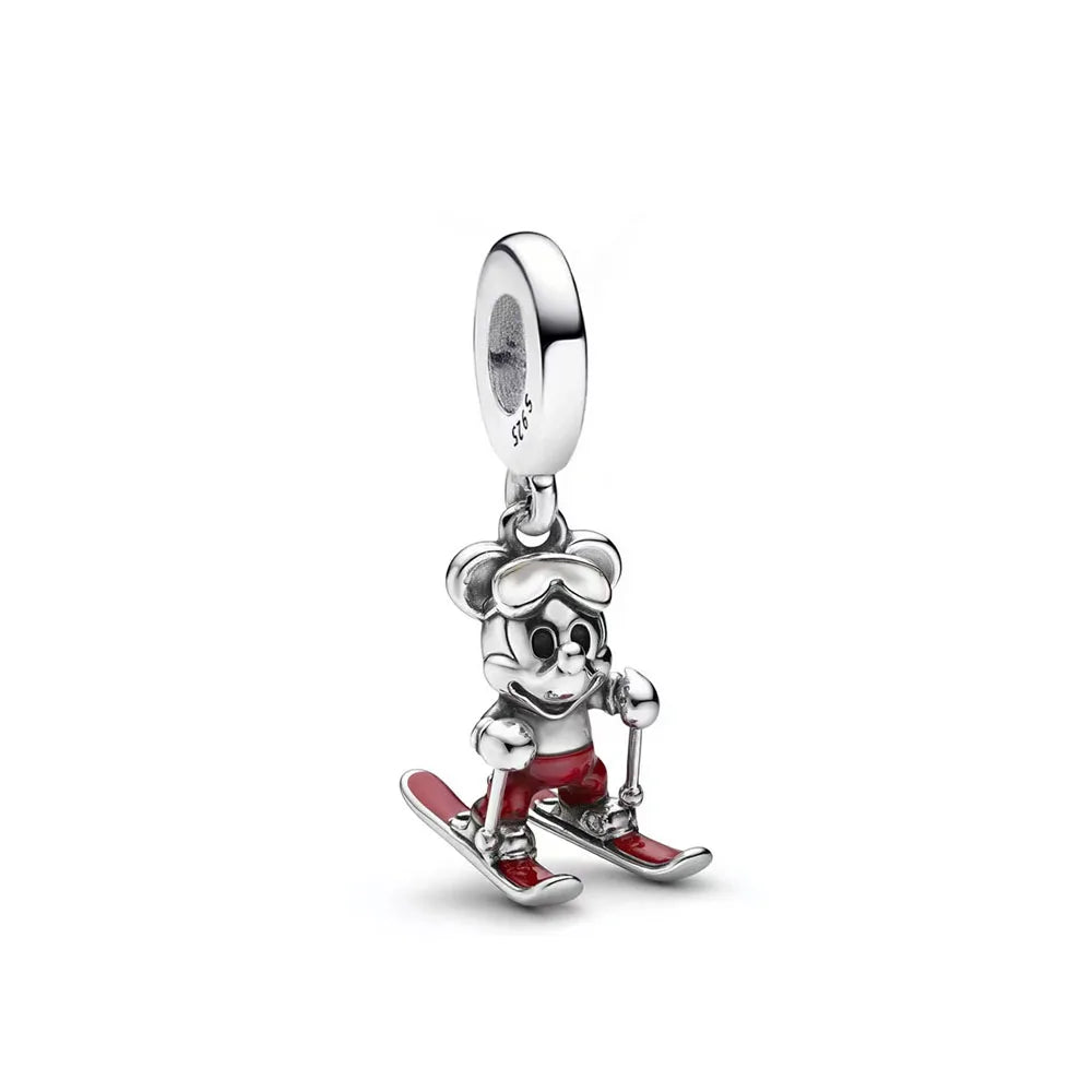Fashionable 925 Silver Cartoon Beads Compatible with European Bracelet Koala Rabbit Mouse Princess Anime Beads DIY Jewelry Gift