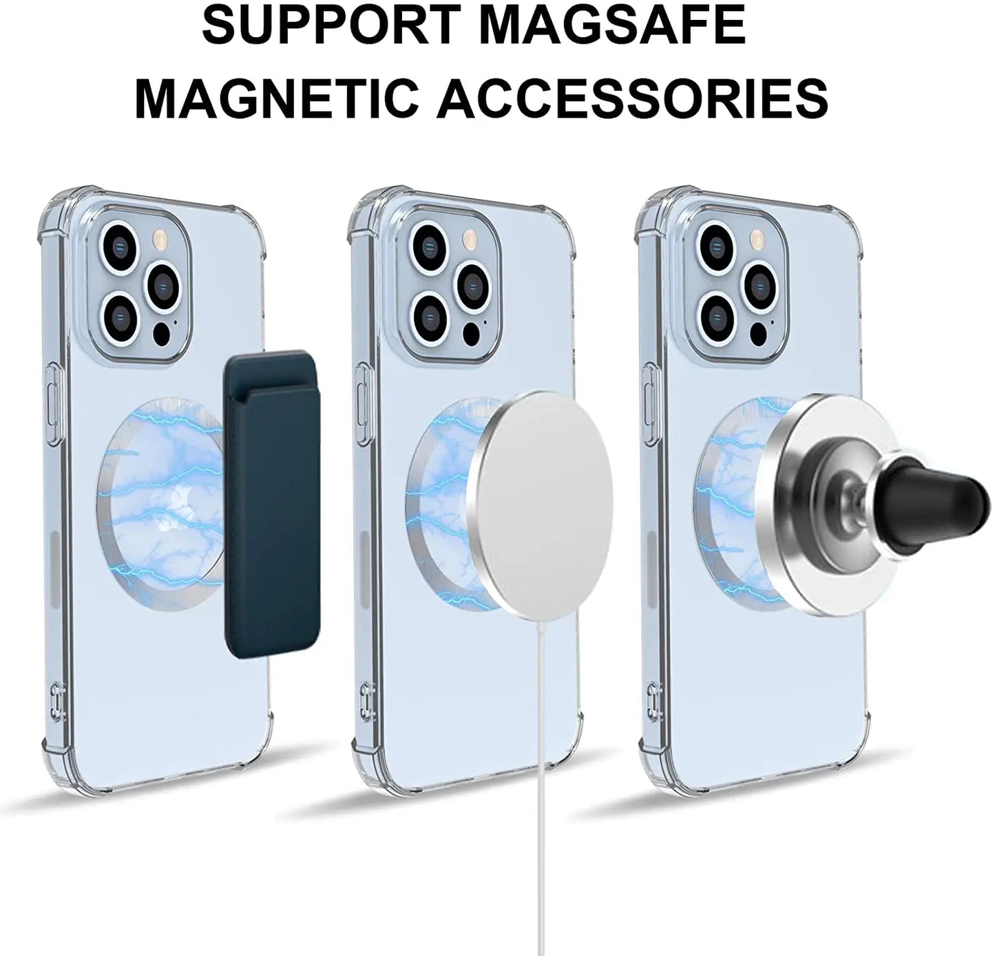 Universal Magnetic Metal Plate Ring For Magsafe iPhone Wireless Charger Car Cellphone Sticker Round Magnet Stainless Steel Patch