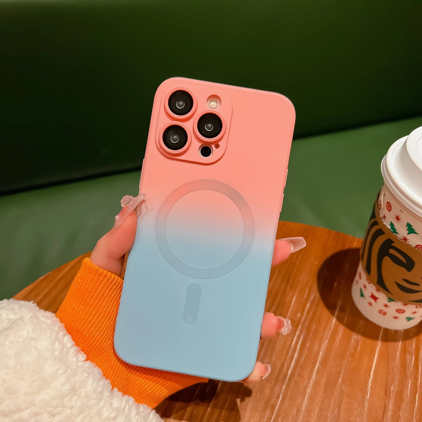 Luxury For Magsafe Gradient Silicone Multicolour Shockproof phone Case for iPhone 15 14 13 12 11 Pro Max Wireless Charging Cover