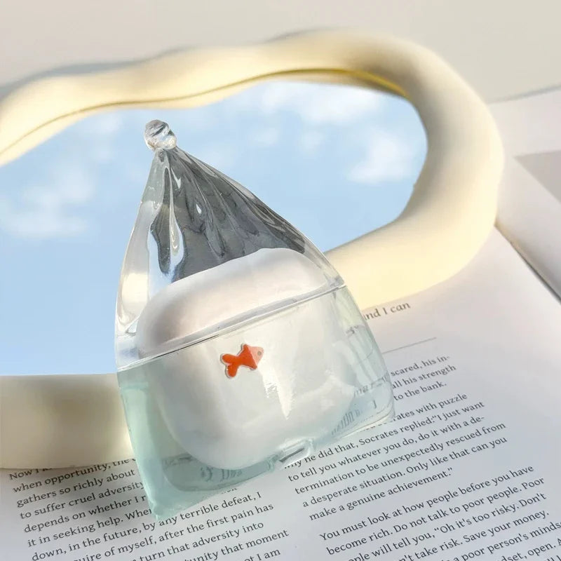 Transparent Liquid Silicone Cute Fish Anti Drop Wireless Bluetooth Earphone Case for Airpods Pro 2/Pro/4/3 Fashion Earphone Case