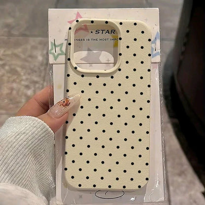 Black Dot Pattern Phone Case For iPhone 17 16 15 14 13 12 11 Pro Max 16E 17 Air 15 14 Plus X XR XS Max Protection Soft Cover