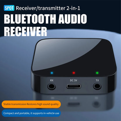 KEBIDUMEI Bluetooth 6.0 Receiver and Transmitter 3.5mm AUX Wireless Audio Adapter Bluetooth Transmitter for Car PC TV Headphones