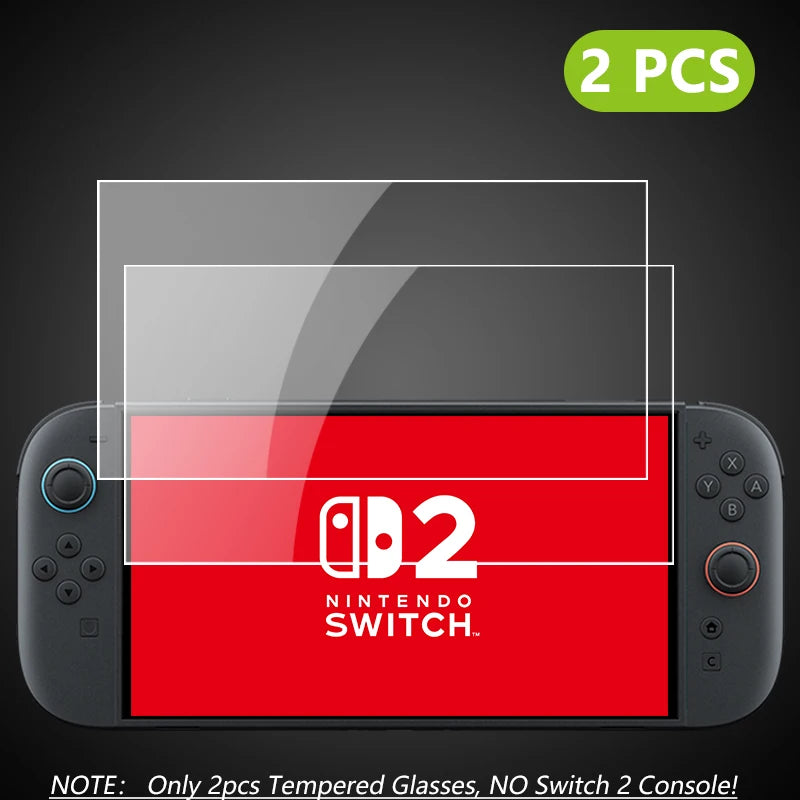 NS2 HD Screen Protector Tempered Glass for Switch 2, Transparent HD Anti-Scratch Tempered Glass Screen Protector Switch 2