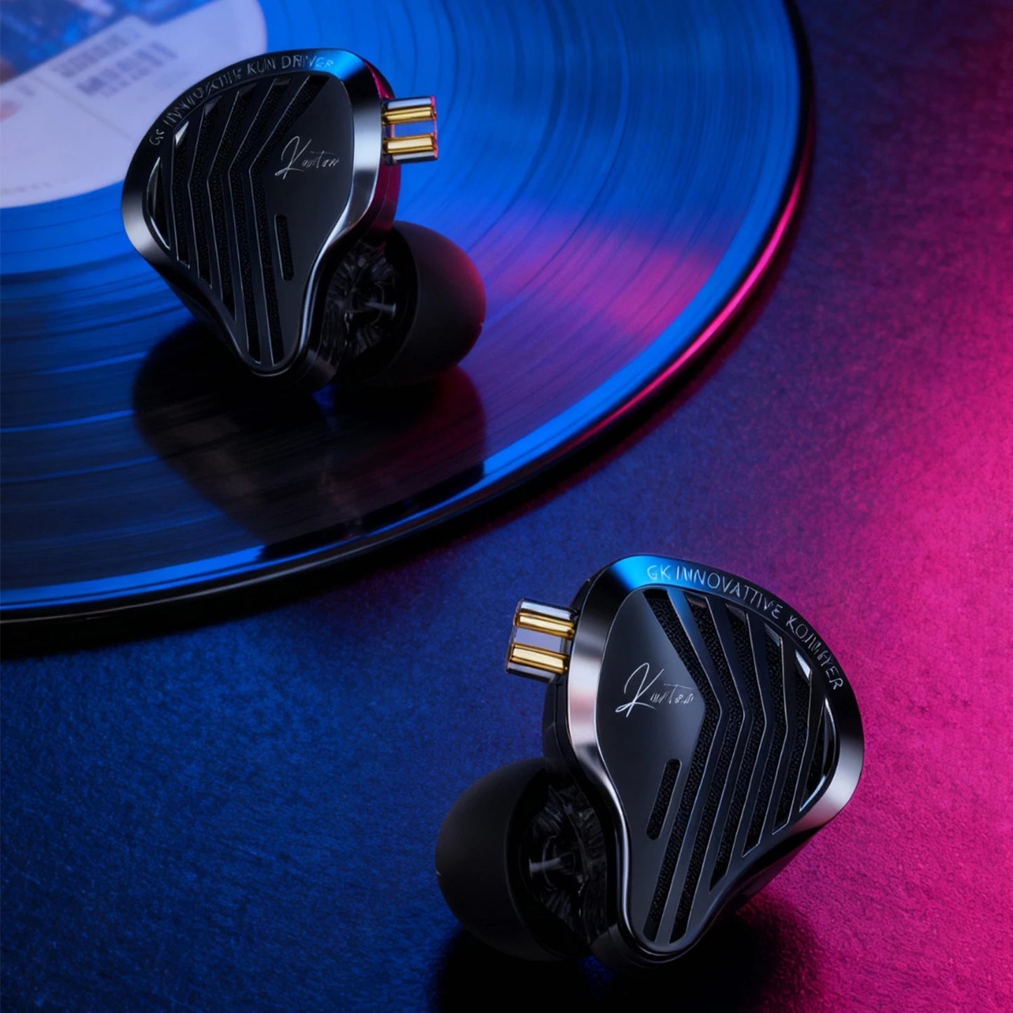 GK KUNTEN Dynamic Drive Headphones HIFI Heavy Bass Earbuds Sports Metal Headphones Detachable Headphones Gaming Headset Ear Buds